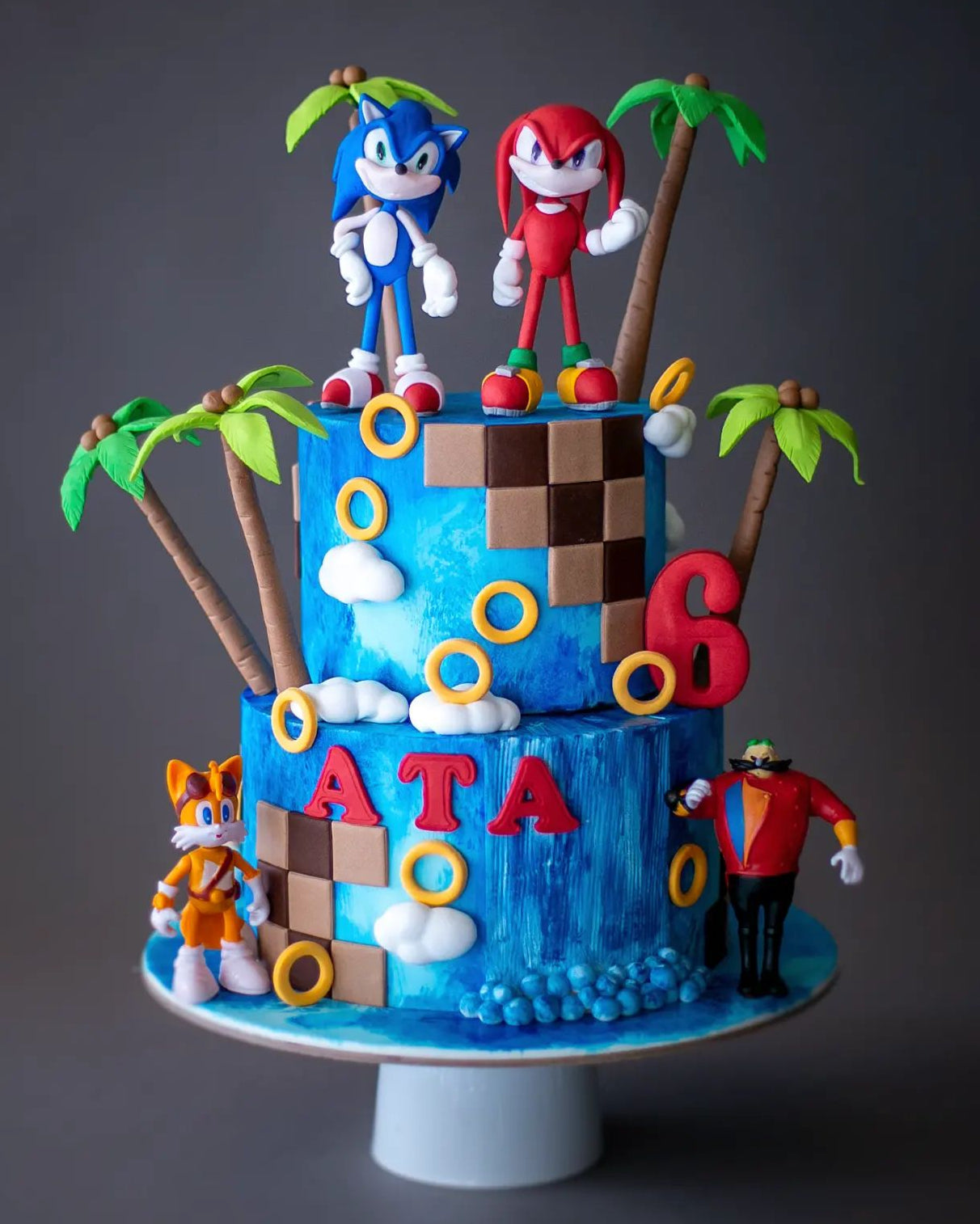 sonic pasta – oyun temalı erkek çocuk doğum günü pastası