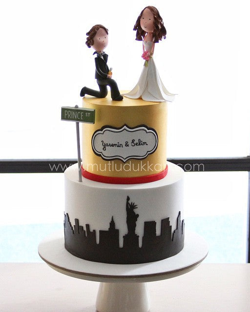 söz pasta – new york temalı evlilik teklifi pastası