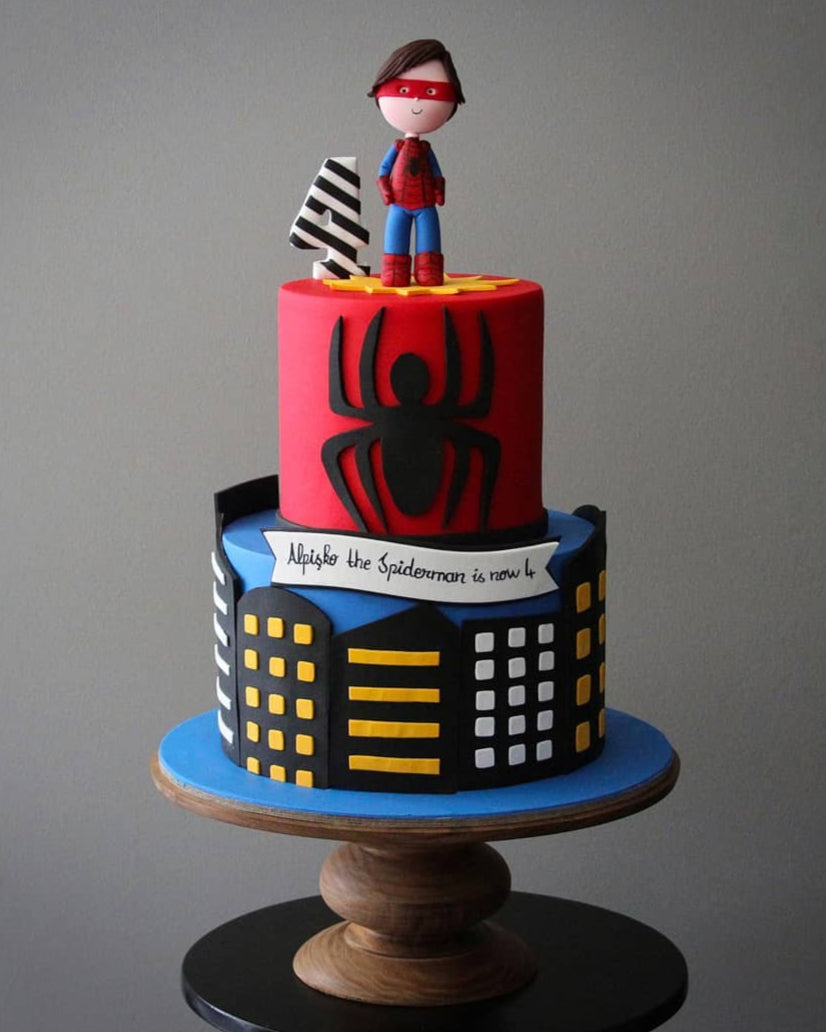 spiderman pasta – örümcek süslemeli erkek çocuk pastası
