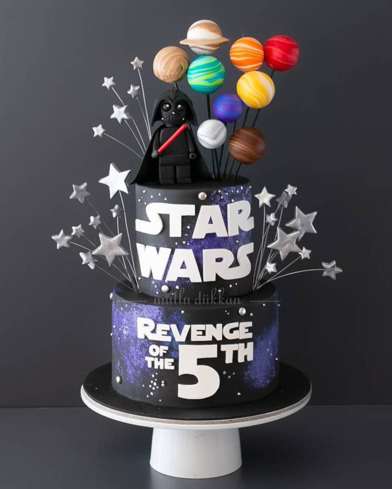 star wars pasta – darth vader figürlü çocuk pastası