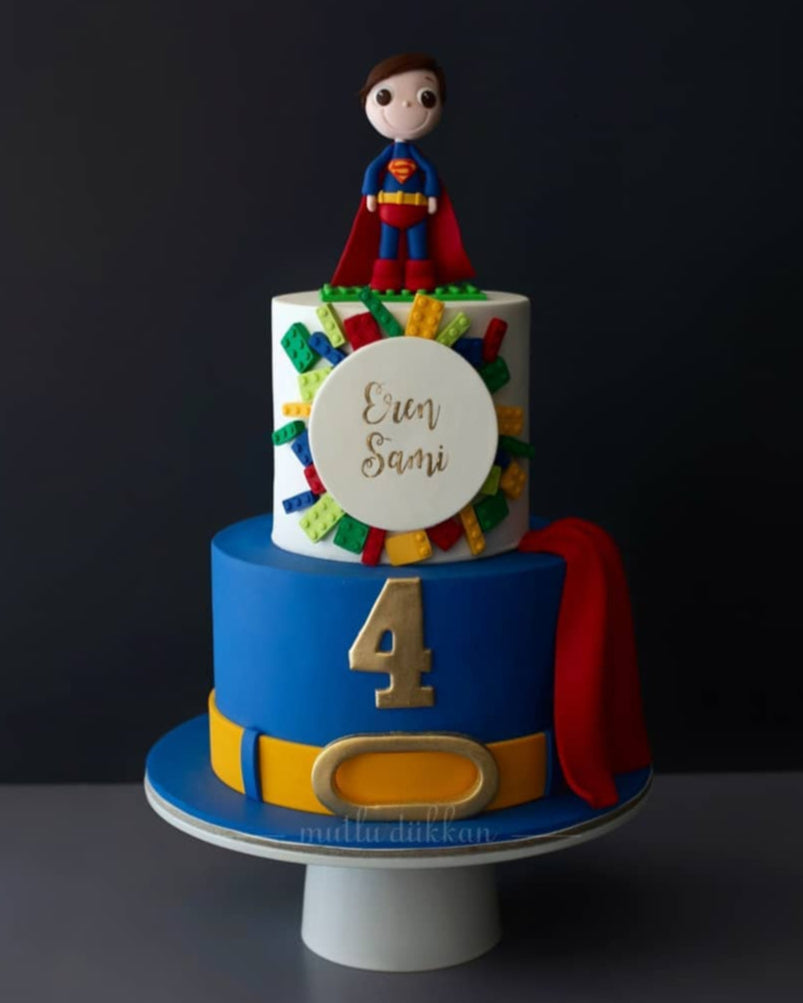 superman pasta – lego temalı süper kahraman pastası