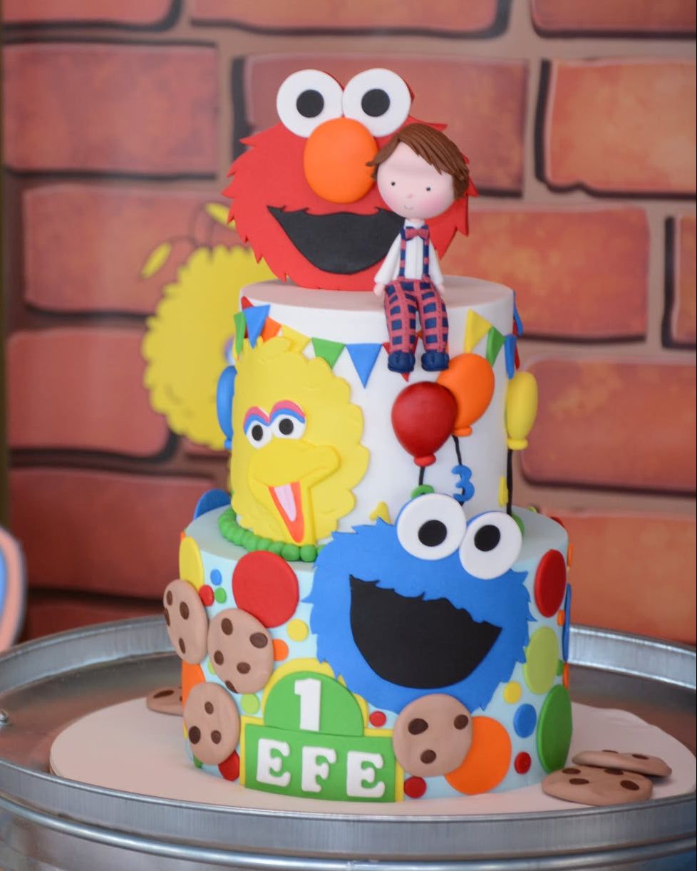 susam sokağı pasta – elmo ve kurabiye canavarı pastası