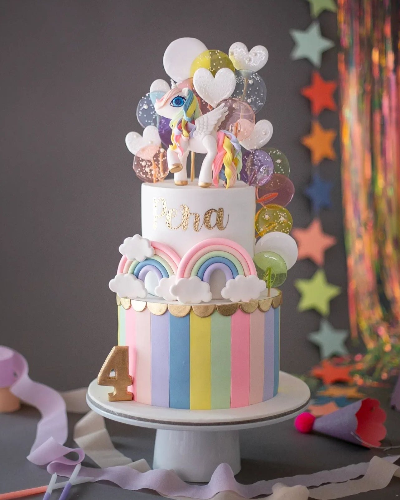 unicorn pasta – celestia pony figürlü kız pastası