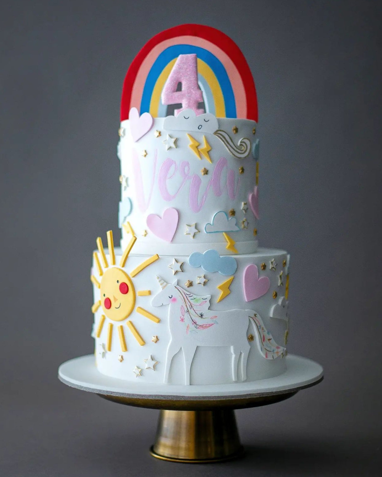 unicorn pasta – meri meri parti malzemeli kız çocuk pastası