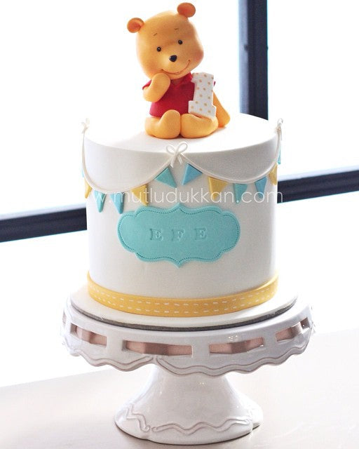 winnie the pooh pasta – 1 yaş çocuk doğum günü pastası