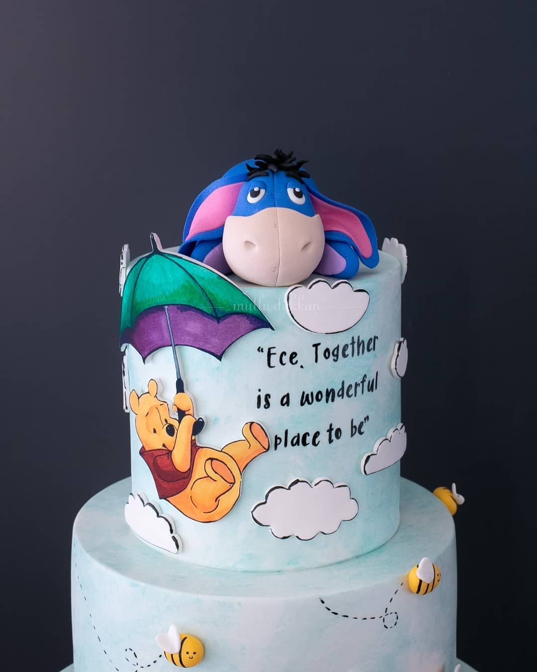 winnie the pooh pasta – eeyore figürlü çocuk pastası