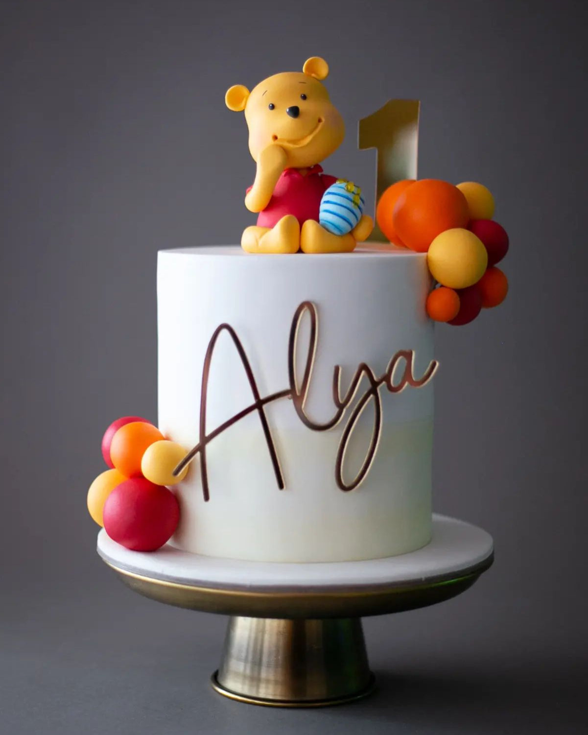 winnie the pooh pasta – 1 yaş çocuk doğum günü pastası
